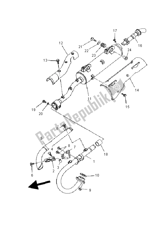 All parts for the Exhaust of the Yamaha YFM 400 FA Kodiak 4X4 Manual 2000