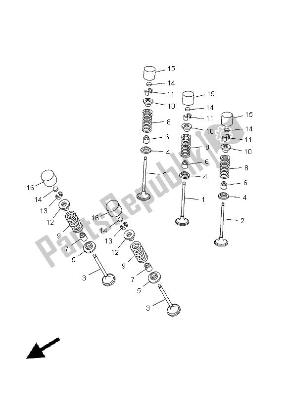 All parts for the Valve of the Yamaha WR 250F 2013