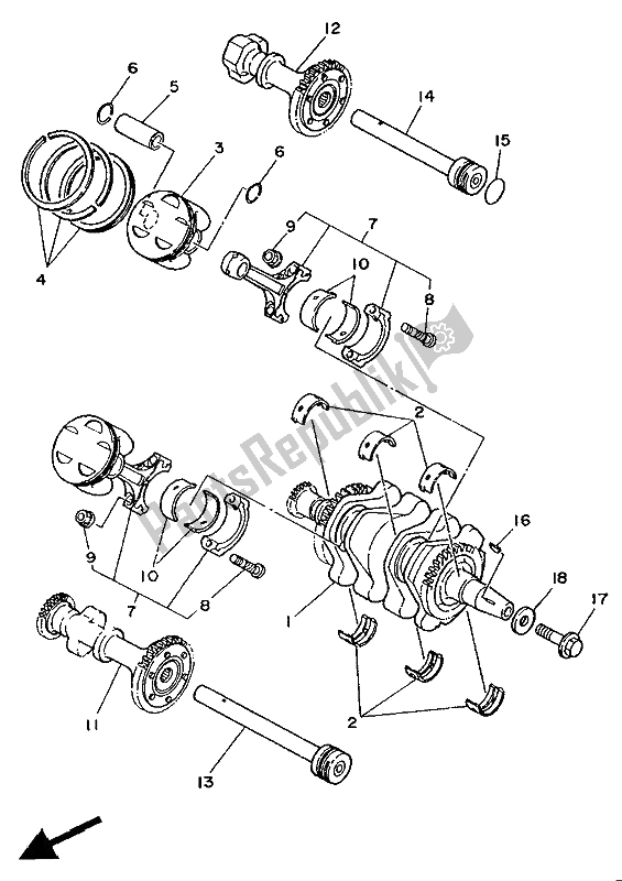 Tutte le parti per il Albero Motore E Pistone del Yamaha XTZ 750 Supertenere 1991