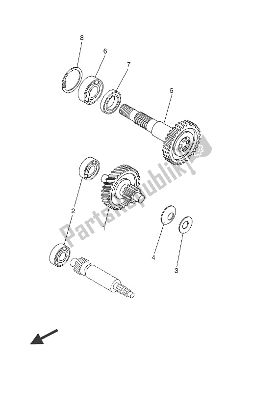 All parts for the Transmission of the Yamaha NS 50N 2016