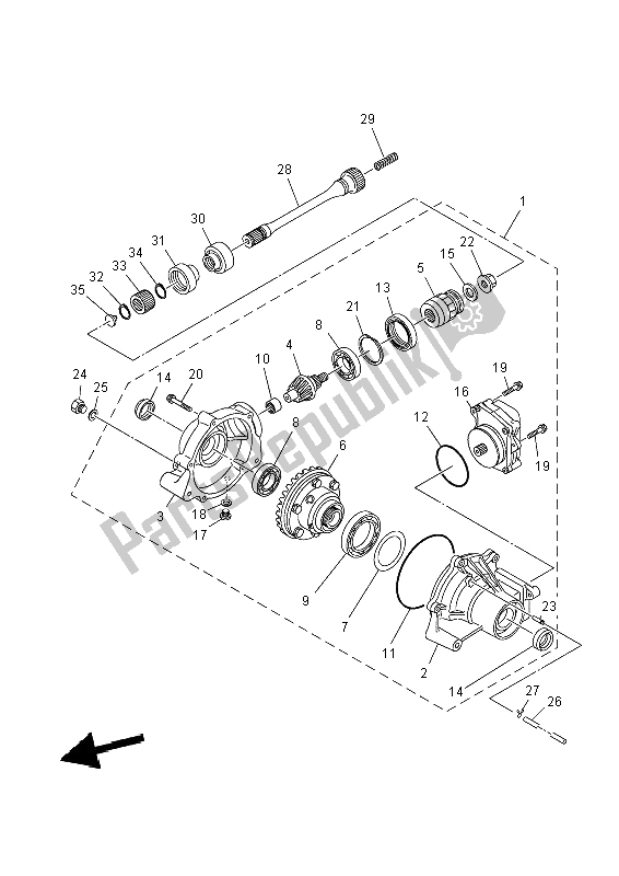 Tutte le parti per il Differenziale Anteriore del Yamaha YFM 550 Fwad 2014