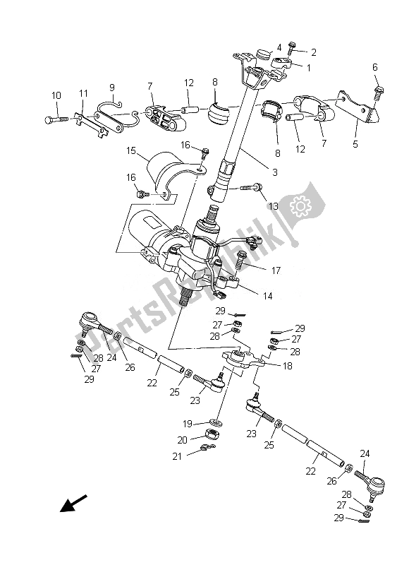 Tutte le parti per il Timone del Yamaha YFM 550 Ffgphd Grizzly 4X4 Yamaha Black 2013