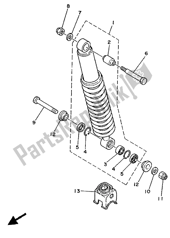 Toutes les pièces pour le Suspension Arrière du Yamaha XTZ 750 Supertenere 1993