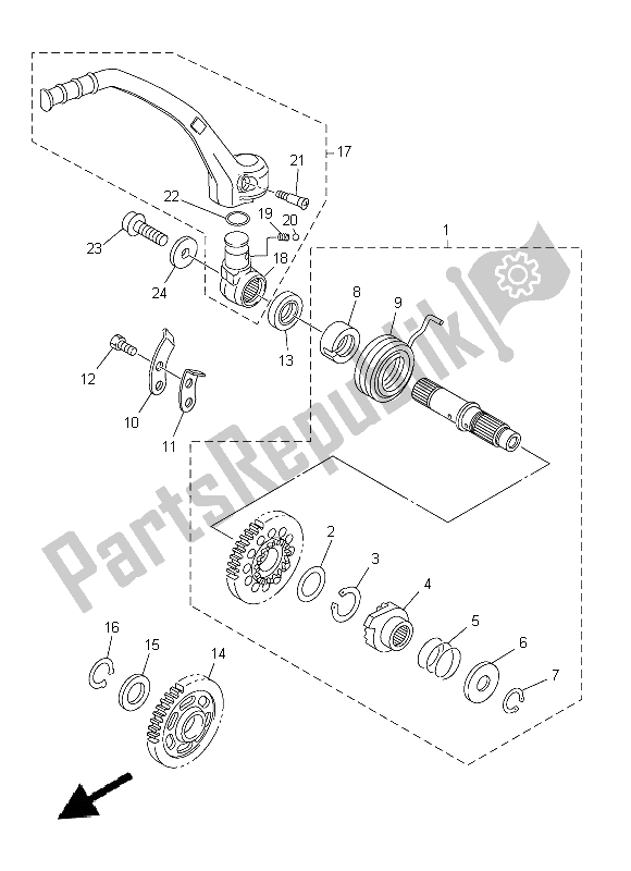 Alle onderdelen voor de Beginner van de Yamaha YZ 450F 2015