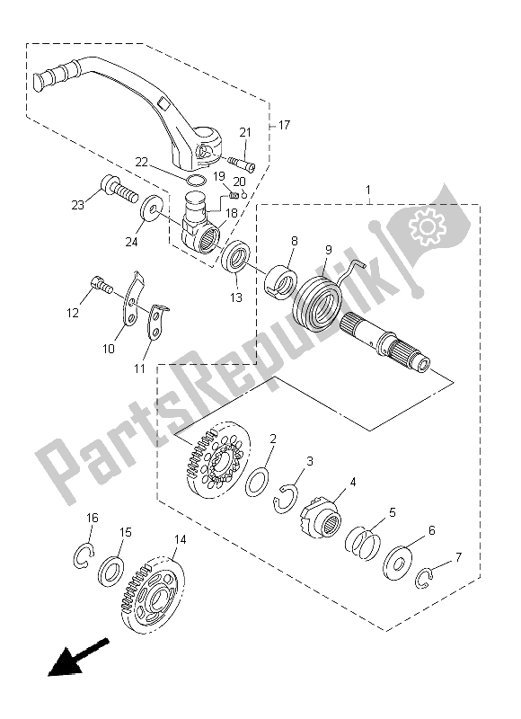 Toutes les pièces pour le Entrée du Yamaha YZ 450F 2015