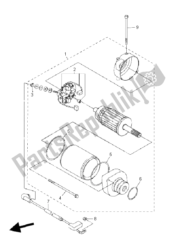 All parts for the Starting Motor of the Yamaha FZ1 S Fazer 1000 2006