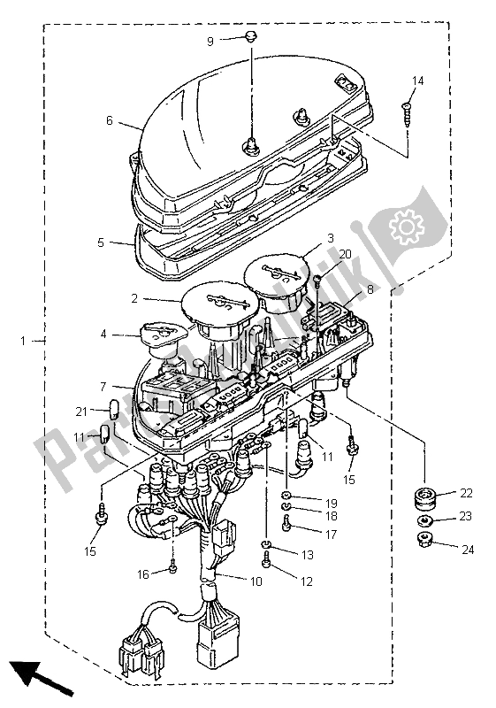 All parts for the Meter of the Yamaha GTS 1000 1998