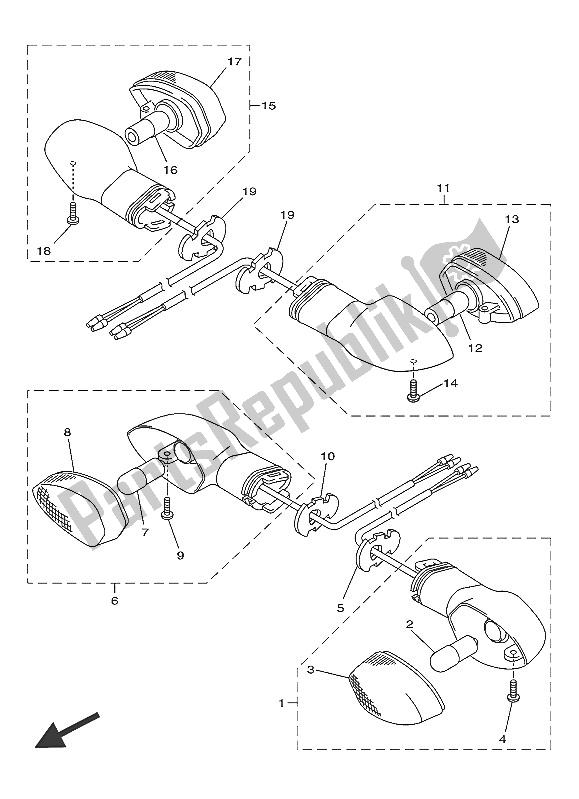 Todas las partes para Luz Intermitente de Yamaha AJS6 SAP 2016