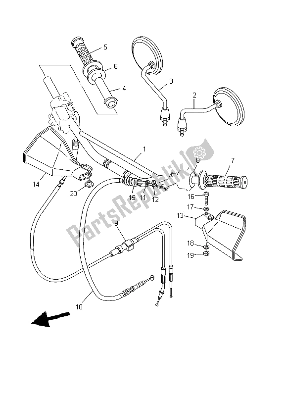 Todas las partes para Manija De Dirección Y Cable de Yamaha DT 125R 2002