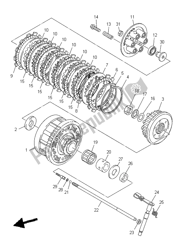 All parts for the Clutch of the Yamaha XJ6 NA 600 2009