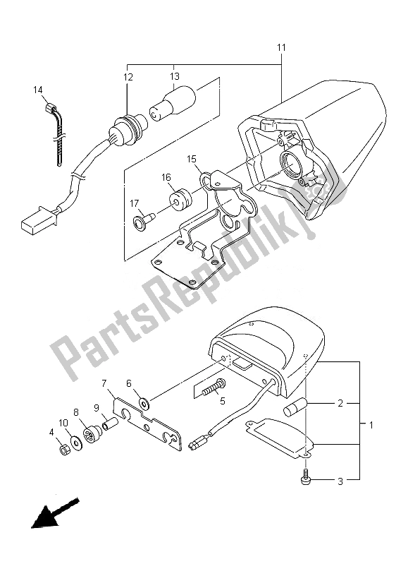 Alle onderdelen voor de Achterlicht van de Yamaha XJ 6N 600 2014