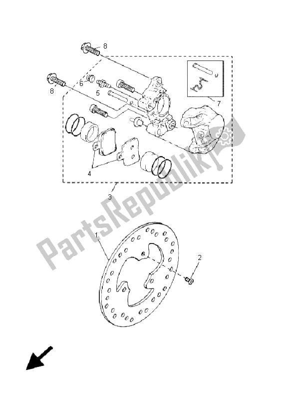 Todas las partes para Pinza De Freno Trasero de Yamaha YP 125E Majesty 2005