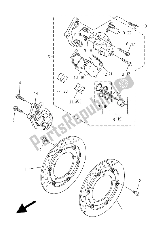 Tutte le parti per il Pinza Freno Anteriore del Yamaha XJ 6F 600 2014