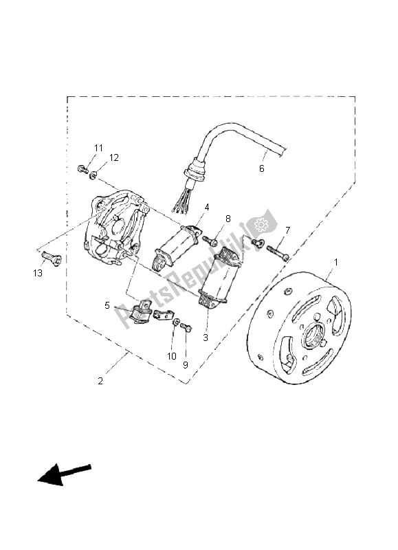 Wszystkie części do Generator Yamaha PW 50 2008