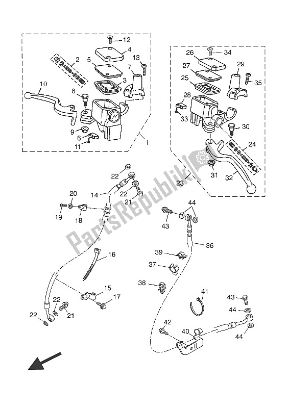 Todas las partes para Cilindro Maestro Delantero de Yamaha YP 250R 2016