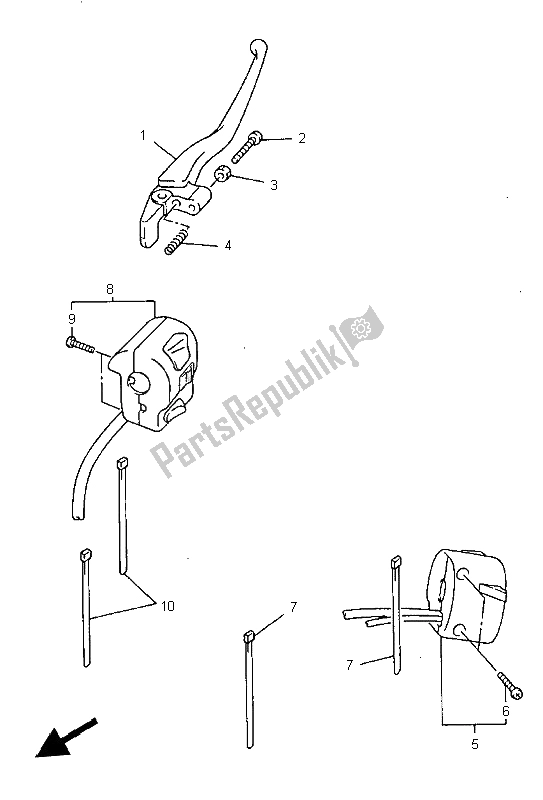 Toutes les pièces pour le Interrupteur Et Levier De Poignée du Yamaha XVZ 1300A Royalstar 1997