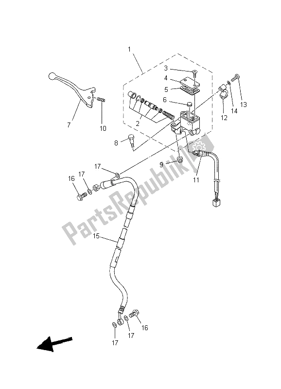 Tutte le parti per il Pompa Freno Anteriore del Yamaha XT 660X 2006