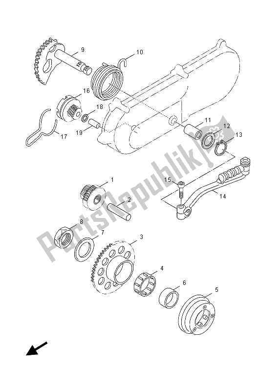 All parts for the Starter of the Yamaha YN 50 FU 2013