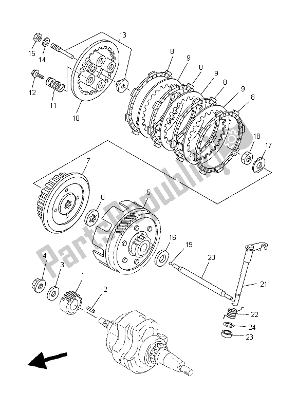 Todas las partes para Embrague de Yamaha YBR 125 ED 2007