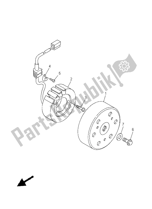 All parts for the Generator of the Yamaha YZF R1 1000 1999