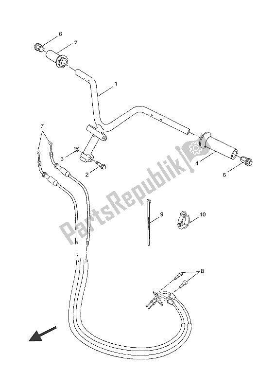 All parts for the Steering Handle & Cable of the Yamaha NS 50F 2016