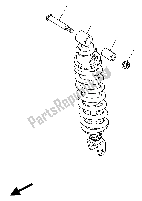 Toutes les pièces pour le Suspension Arrière du Yamaha GTS 1000A 1998