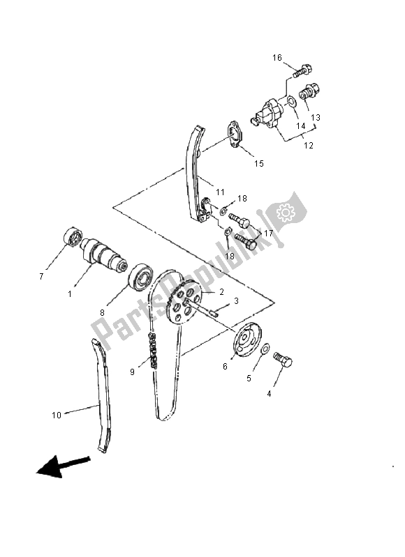 Todas las partes para árbol De Levas Y Cadena de Yamaha YFM 350 FW Wolverine 4X4 2001