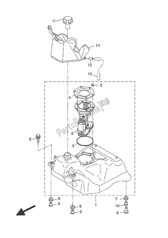 Alle onderdelen voor de Benzinetank van de Yamaha YP 125 RA 2016