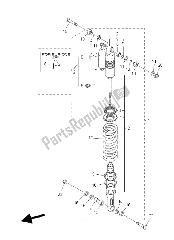 All parts for the Rear Suspension of the Yamaha YZ 250F 2011