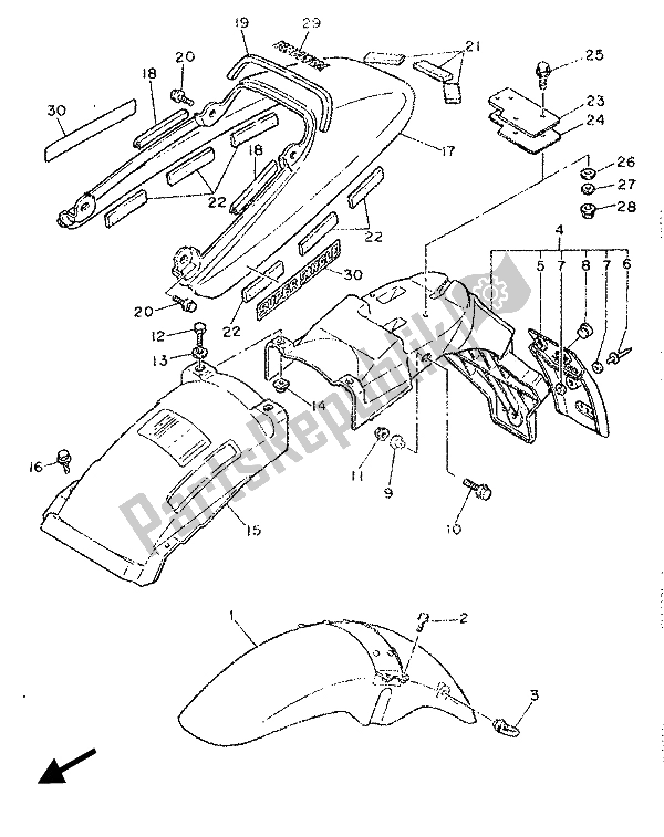 Toutes les pièces pour le Aile du Yamaha SRX 600 1987