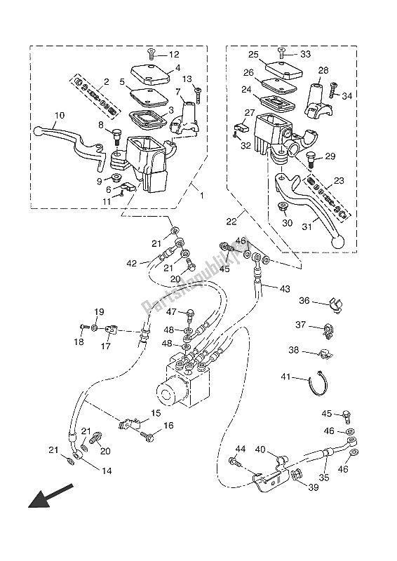 Tutte le parti per il Pompa Freno Anteriore del Yamaha YP 125 RA 2016