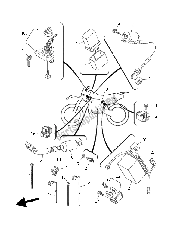 All parts for the Electrical 1 of the Yamaha TT R 125E SW LW 2011