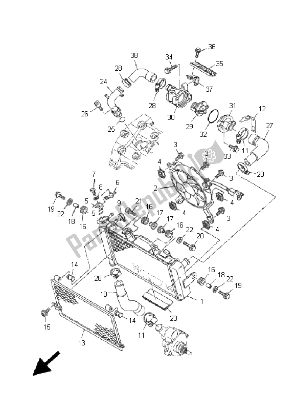 Toutes les pièces pour le Tuyau De Radiateur du Yamaha TDM 900A 2005