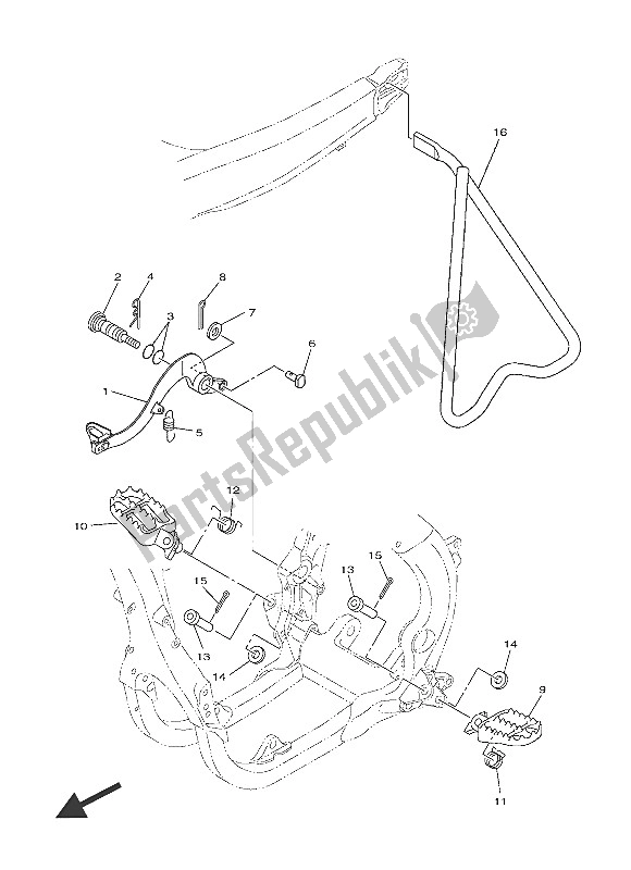 Toutes les pièces pour le Support Et Repose-pieds du Yamaha YZ 250F 60 TH Anniversary 2016