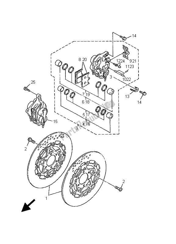 Todas las partes para Pinza De Freno Delantero de Yamaha FZS 600 Fazer 2001