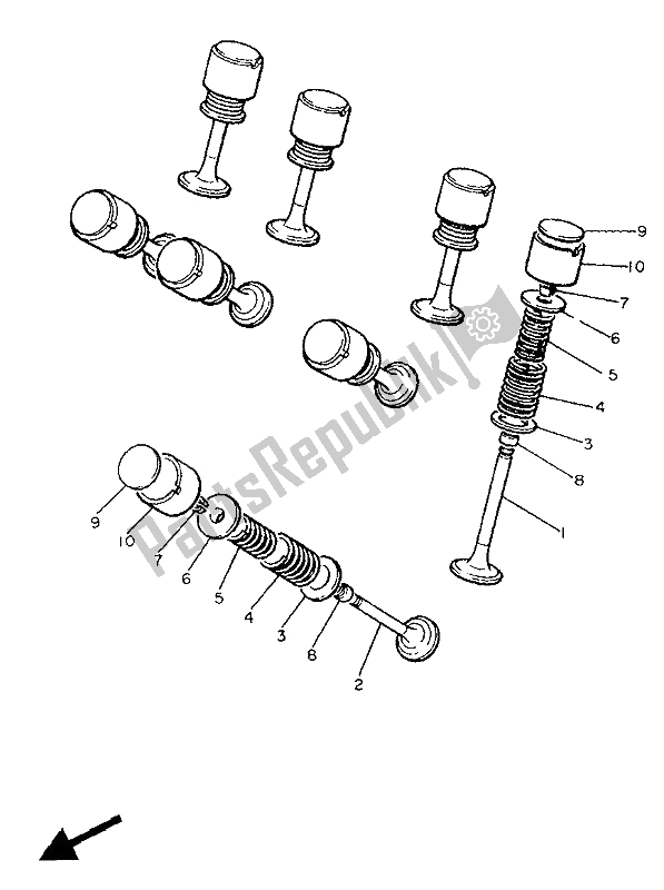 Tutte le parti per il Valvola del Yamaha FJ 1200 1991