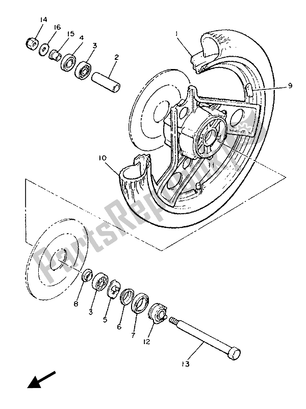 Todas as partes de Roda Da Frente do Yamaha XJ 900F 1987