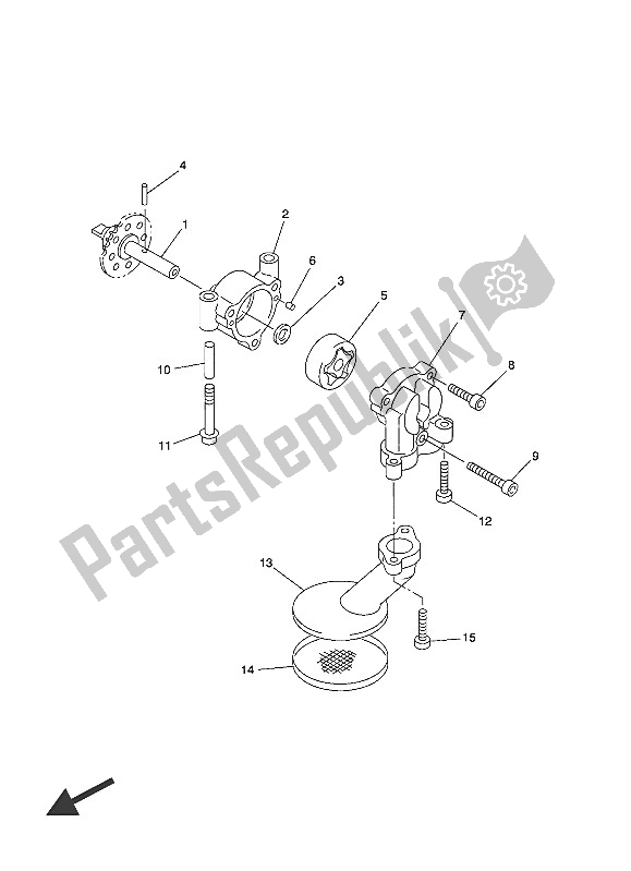 All parts for the Oil Pump of the Yamaha FJR 1300 AS 2016