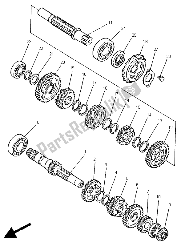 All parts for the Transmission of the Yamaha XV 250 S Virago 1998