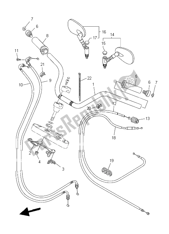 Todas las partes para Manija De Dirección Y Cable de Yamaha XVS 1100A Dragstar Classic 2006