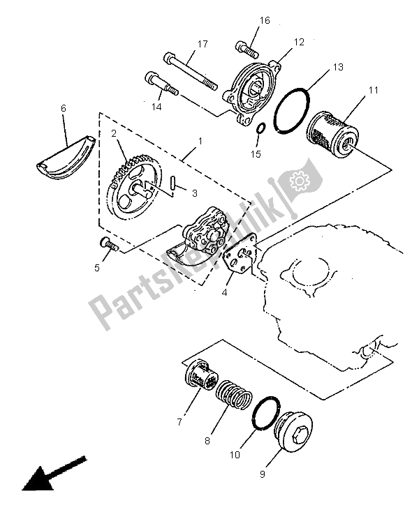 Todas as partes de Bomba De óleo do Yamaha SR 125 1998