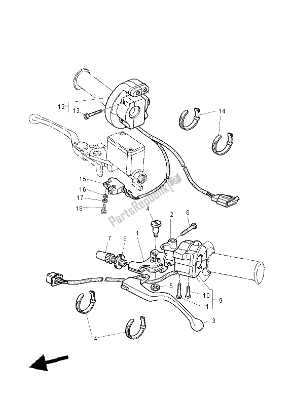 Todas as partes de Manípulo Interruptor E Alavanca do Yamaha TT 600 RE 2004