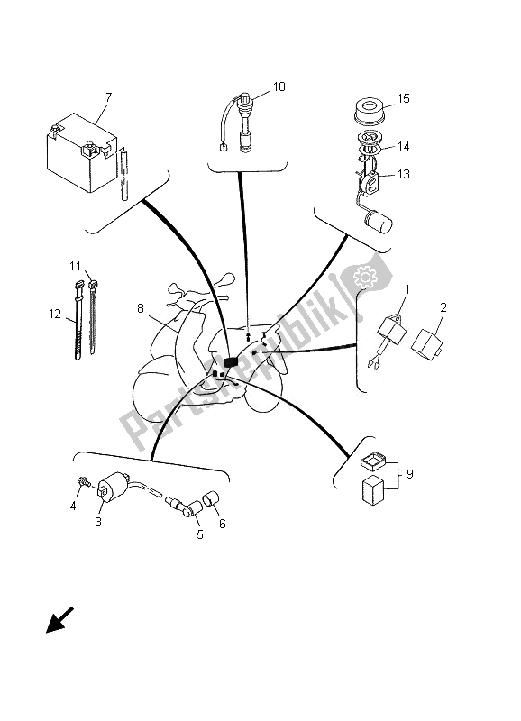 Toutes les pièces pour le électrique 2 du Yamaha CS 50R AC JOG 2007