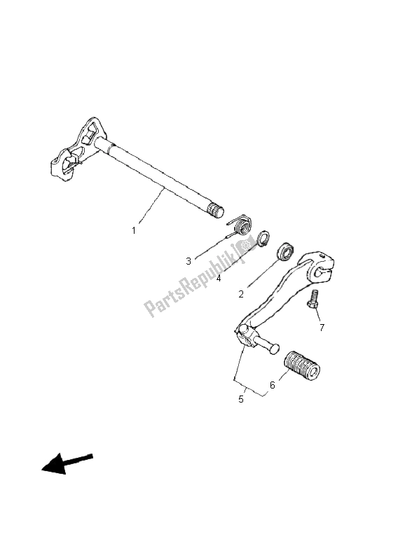 Wszystkie części do Wa? Ek Zmiany Biegów Yamaha DT 125 RE 2006