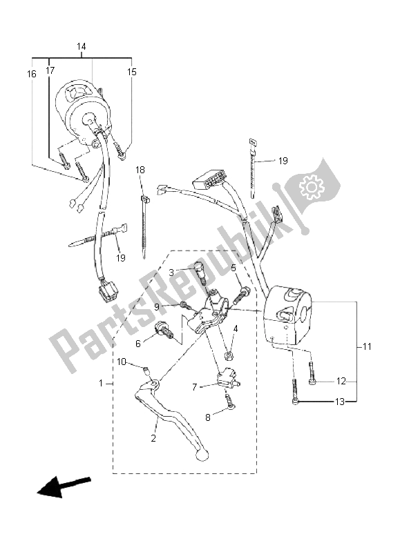 All parts for the Handle Switch & Lever of the Yamaha FZ6 SA Fazer 600 2006