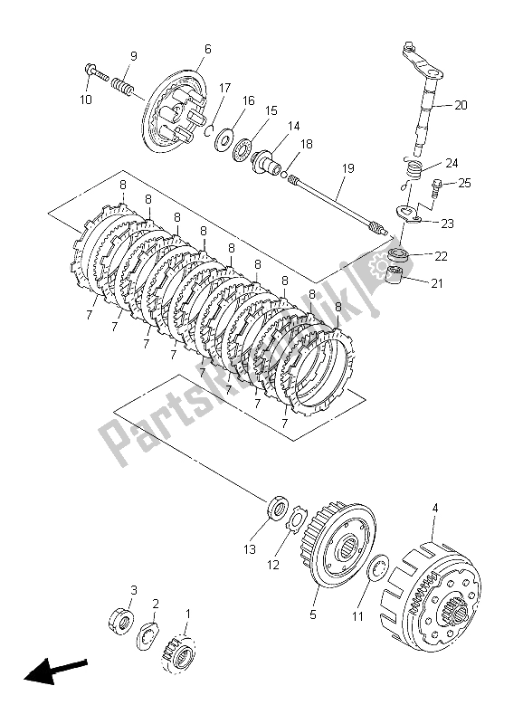 Todas las partes para Embrague de Yamaha WR 450F 2004