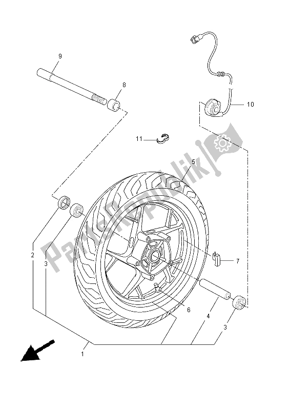 Todas las partes para Rueda Delantera de Yamaha YP 250R 2014