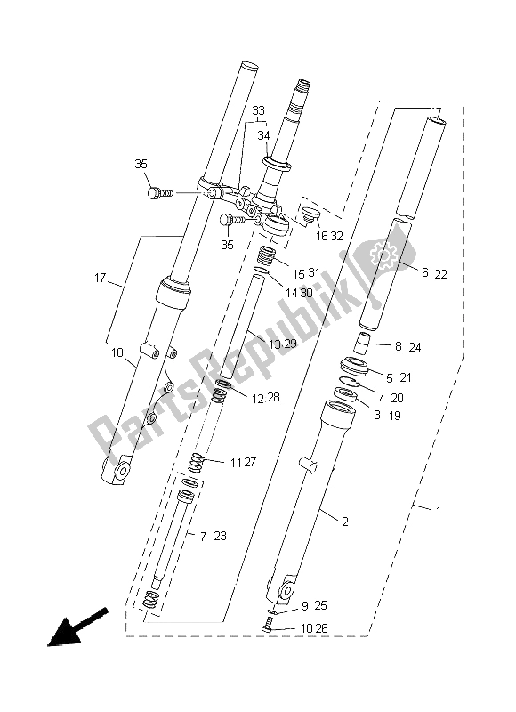 Tutte le parti per il Forcella Anteriore del Yamaha YBR 125 ED 2014