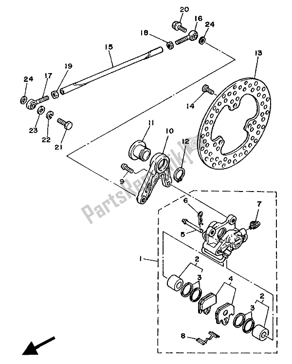 Wszystkie części do Zacisk Hamulca Tylnego Yamaha TZ 250 1990