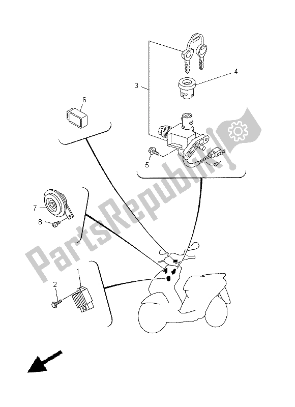 All parts for the Electrical 1 of the Yamaha CS 50M 2015